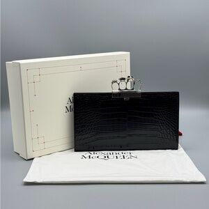 Christian Louboutin Knuckle Clutch Croc Embossed - New